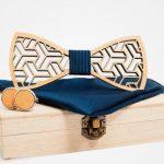 Coffret Nœud Papillon Bois - Camélia Foncé