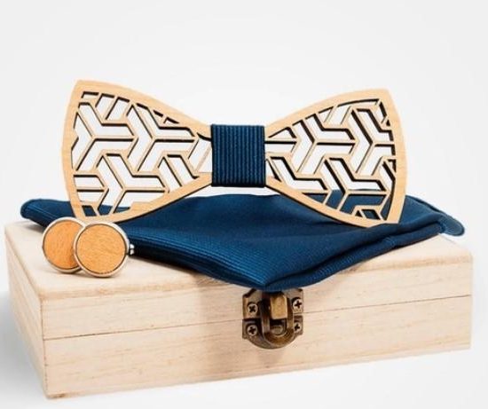 Coffret Nœud Papillon Bois - Camélia Foncé