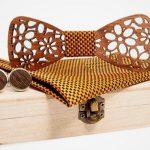 Coffret Noeud Papillon Bois - Groseillier Orange