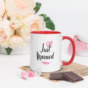 Mug Just Married à Intérieur Coloré