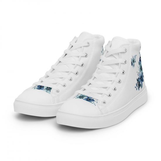 Baskets hautes en toile femme motif fleur