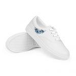 Tennis en toile avec lacets femme motif fleur bleue